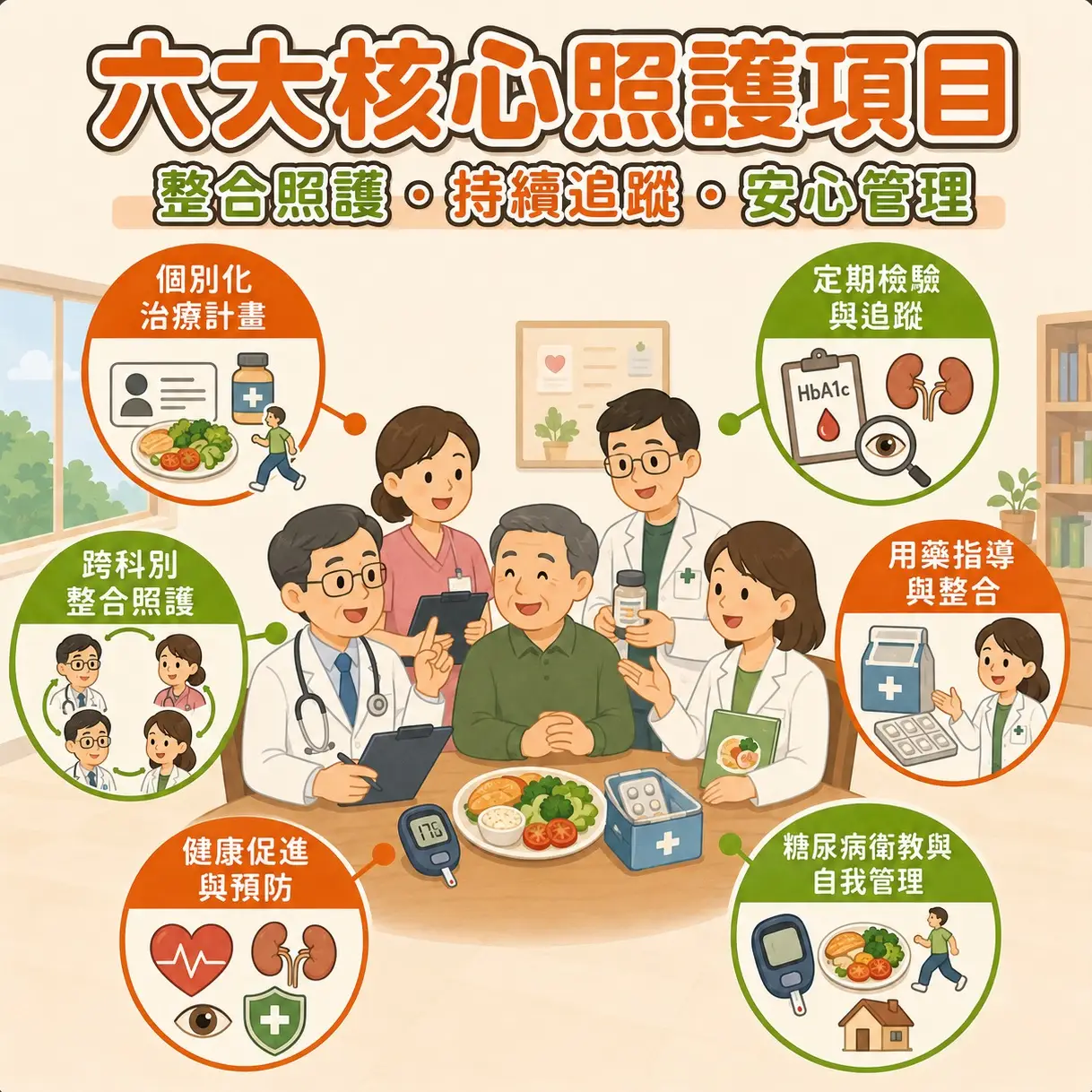 長安醫院糖尿病整合中心-六大核心照護項目 長安醫院糖尿病整合中心-六大核心照護項目