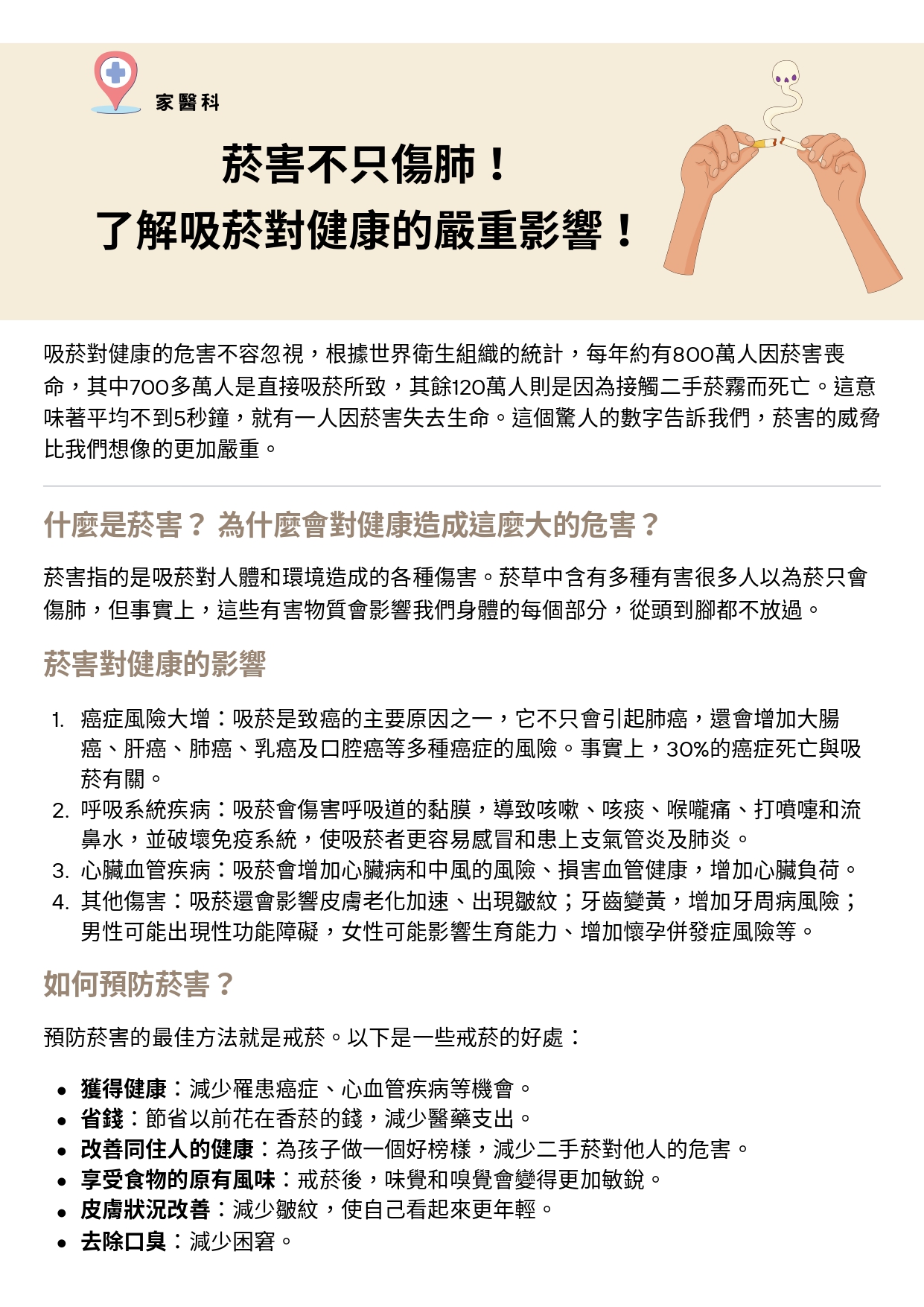 台中長安醫院家醫科衛教 - 菸害 (第 1 頁)