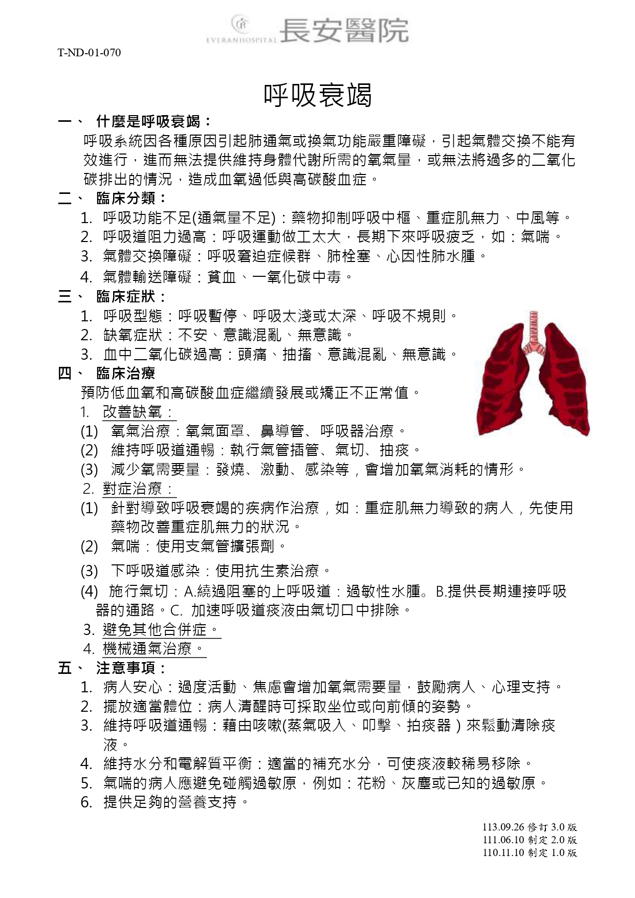 台中長安醫院胸腔內科衛教 - 呼吸衰竭 (第 1 頁)