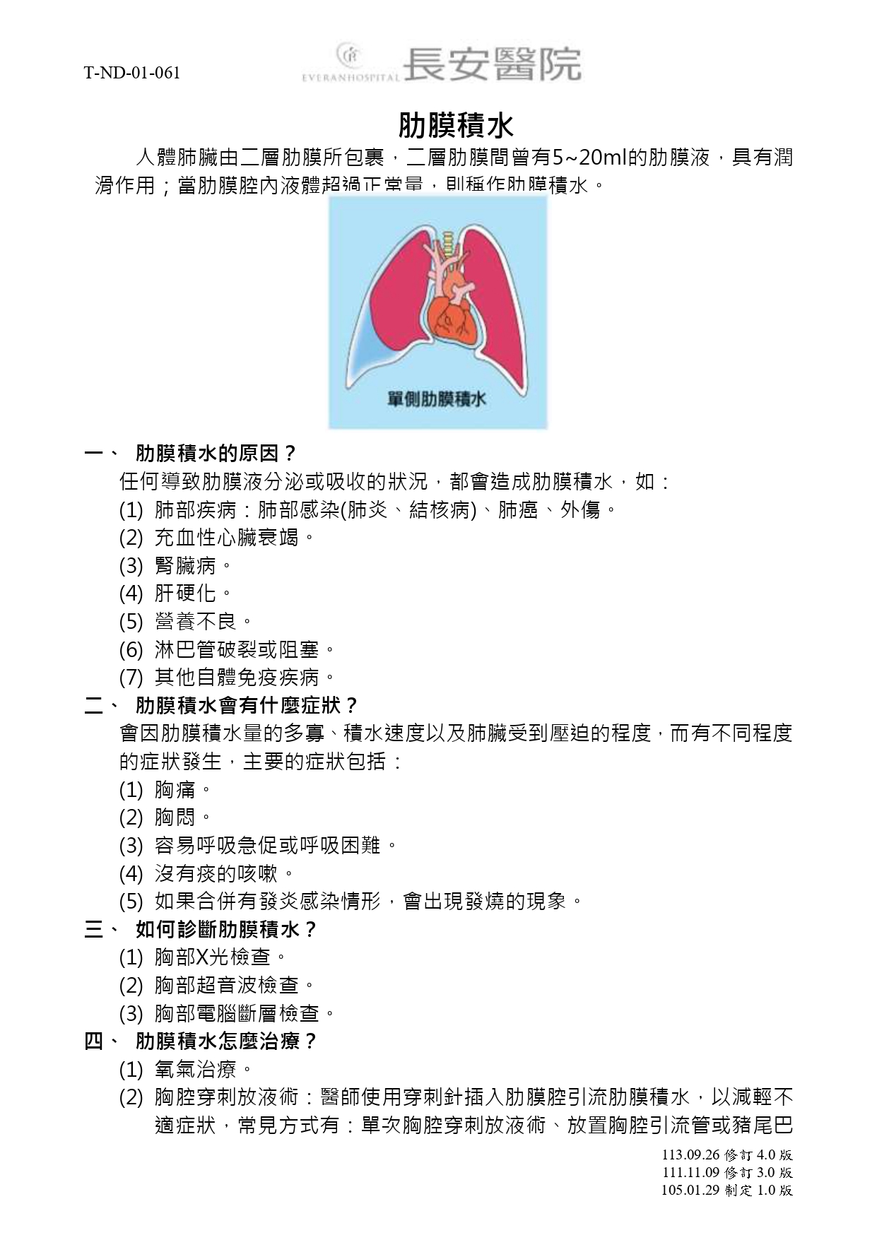 台中長安醫院胸腔內科衛教 - 肋膜積水 (第 1 頁)