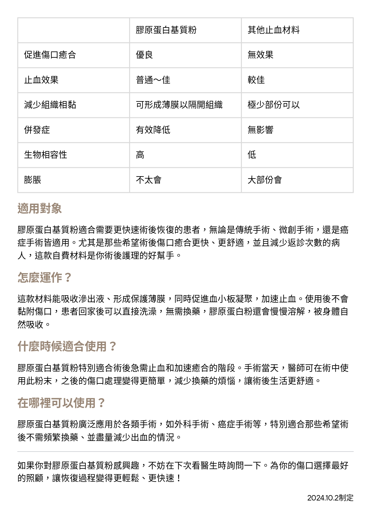 台中長安醫院乳房外科衛教 - 膠原蛋白基質粉：提升術後舒適度 (第 2 頁)