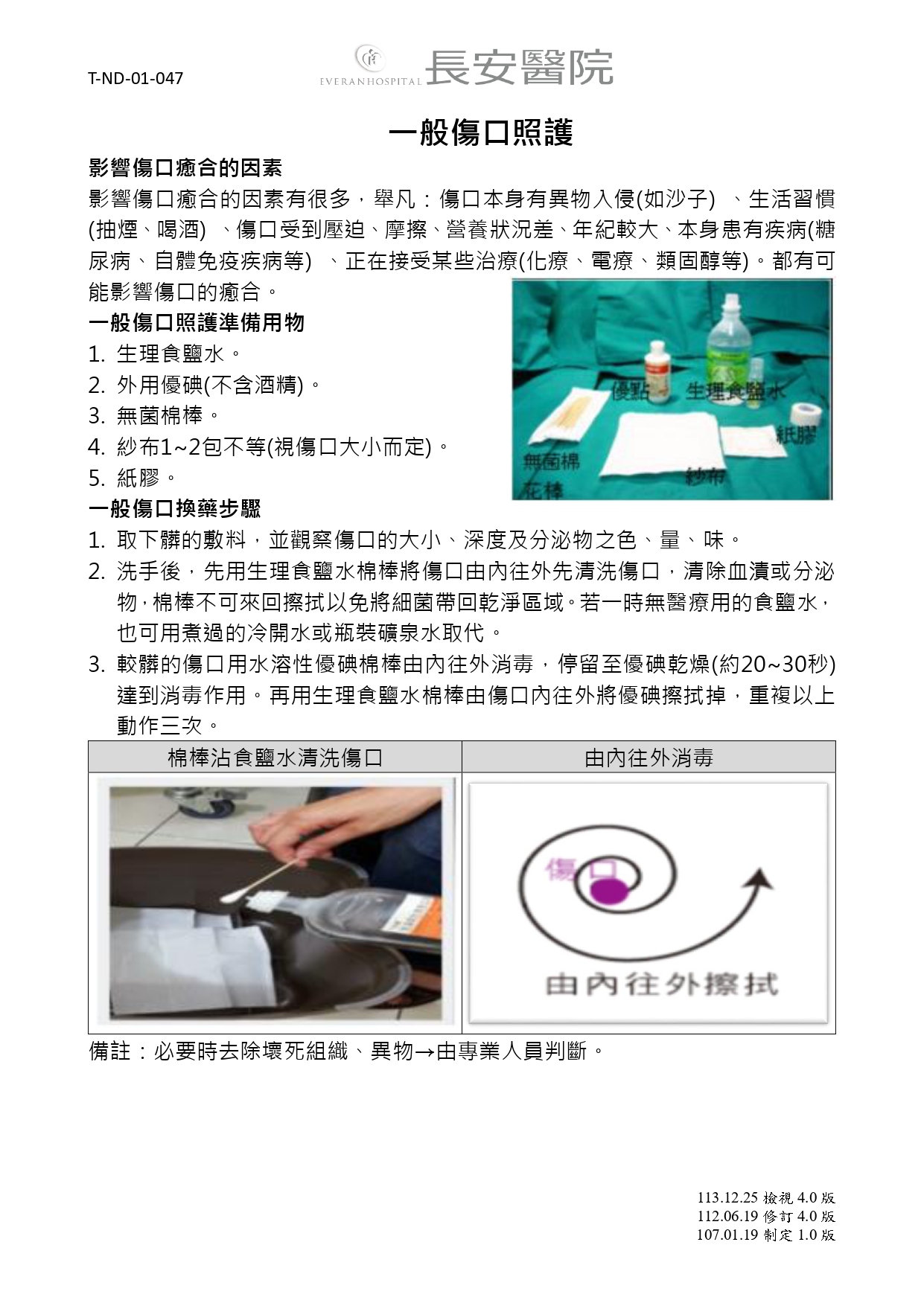 台中長安醫院骨科衛教 - 一般傷口照護 (第 1 頁)