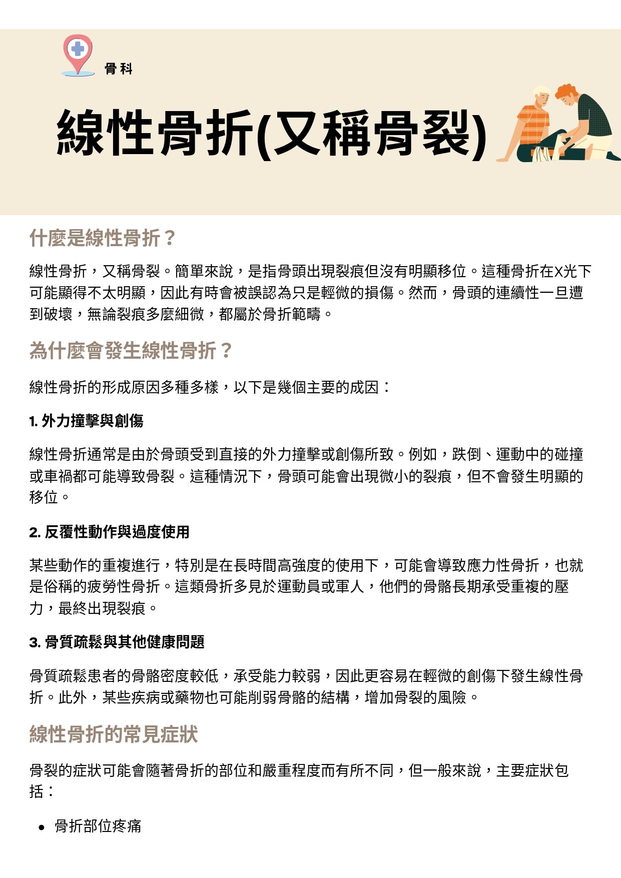 台中長安醫院骨科衛教 - 線性骨折(又稱骨裂) (第 1 頁)