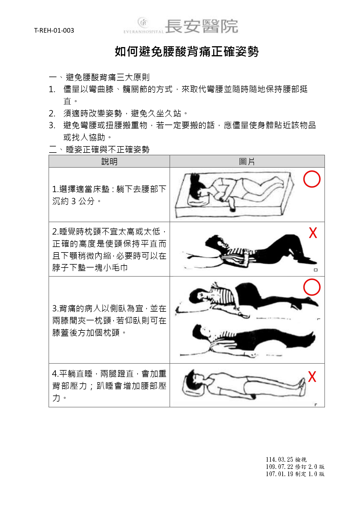 台中長安醫院復健科衛教 - 如何避免腰酸背痛-正確的姿勢 (第 1 頁)