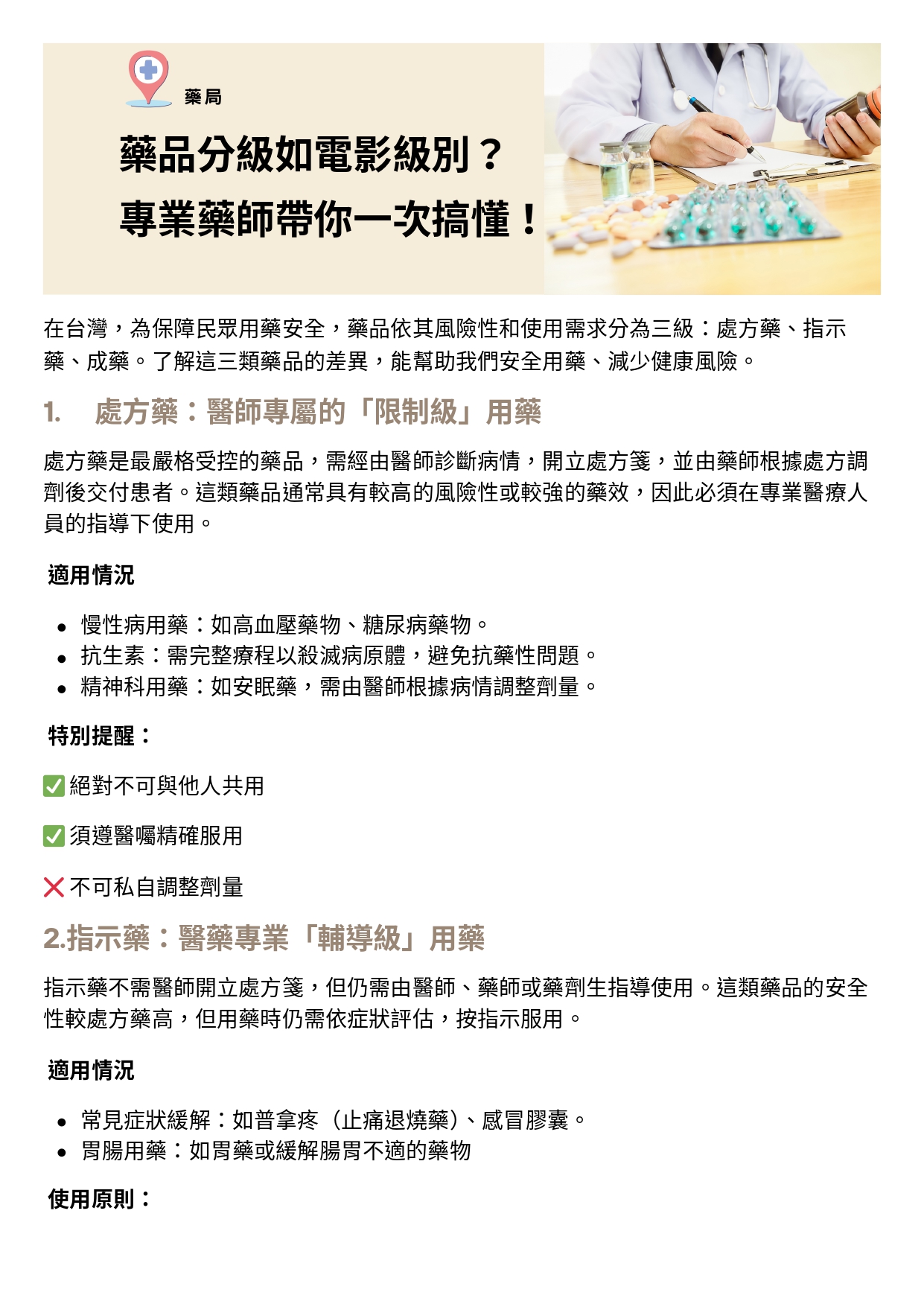 台中長安醫院藥局衛教 - 藥品分級如電影級別？專業藥師帶你一次搞懂！ (第 1 頁)