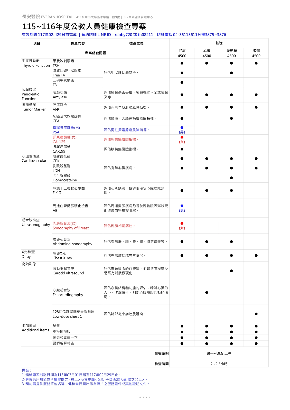 ◆公教人員◆ 健康檢查-基礎專案