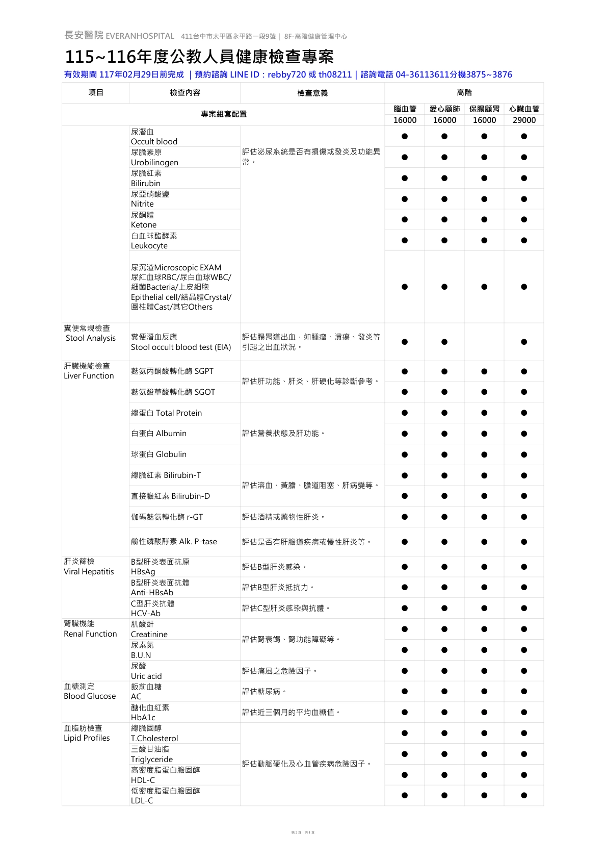 ◆公教人員◆ 健康檢查-高階專案